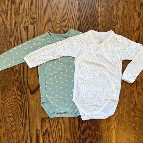 Petit Bateau Green and White Star Bodysuit Set - Picture 1 of 8